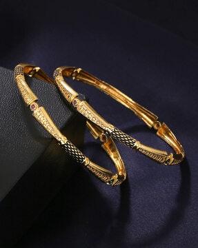 gold-plated stone-studded bangles