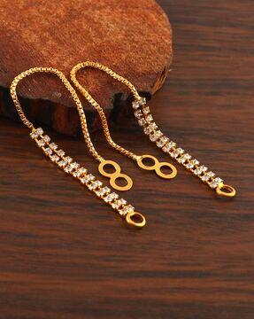 gold-plated stone-studded kanakti earrings