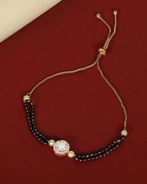 gold-plated stone-studded mangalsutra