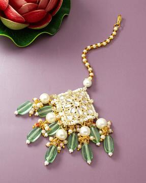 gold-plated stone-studded mangtika