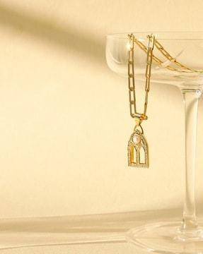 gold-plated stone-studded nicoletta pendant