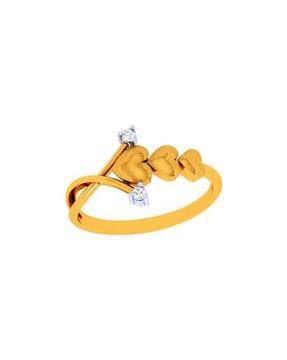 gold-plated stone studded ring