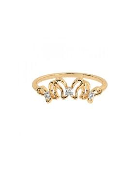 gold-plated stone studded ring