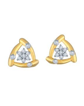 gold-plated stone-studded stud earrings