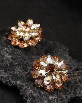 gold-plated stone-studded studs