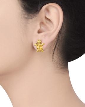 gold-plated stud earrings