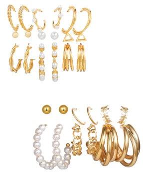 gold plated studs & hoop earrings