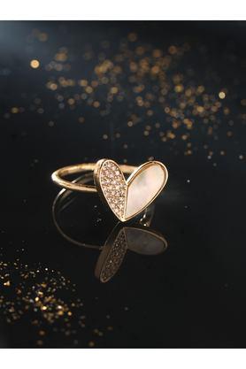 gold plated stylish ring with ad stones