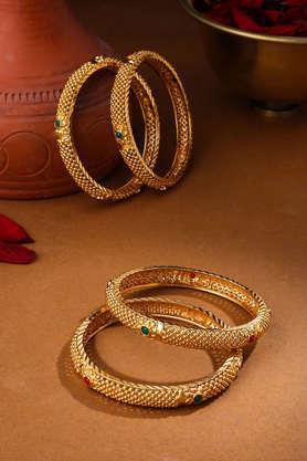 gold-plated traditional bangles set of 2 - gold