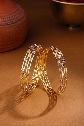 gold-plated traditional bangles set of 2 - gold