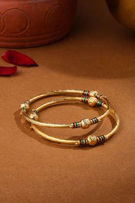 gold-plated traditional bangles set of 2 - gold