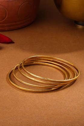 gold-plated traditional daily use bangles set of 4 - gold