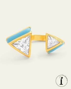 gold-plated triangles ring