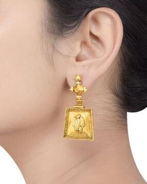 gold-plated turtle folk tale earrings
