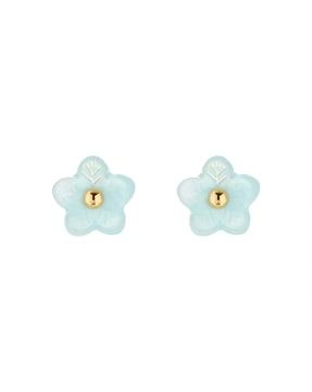 gold-plated wildflower stud earrings