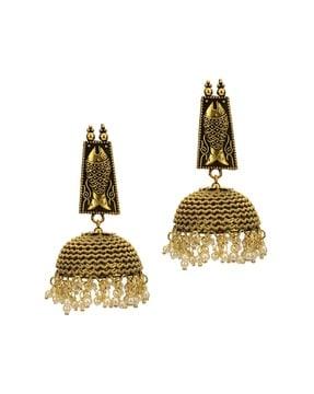 gold pleated earrings