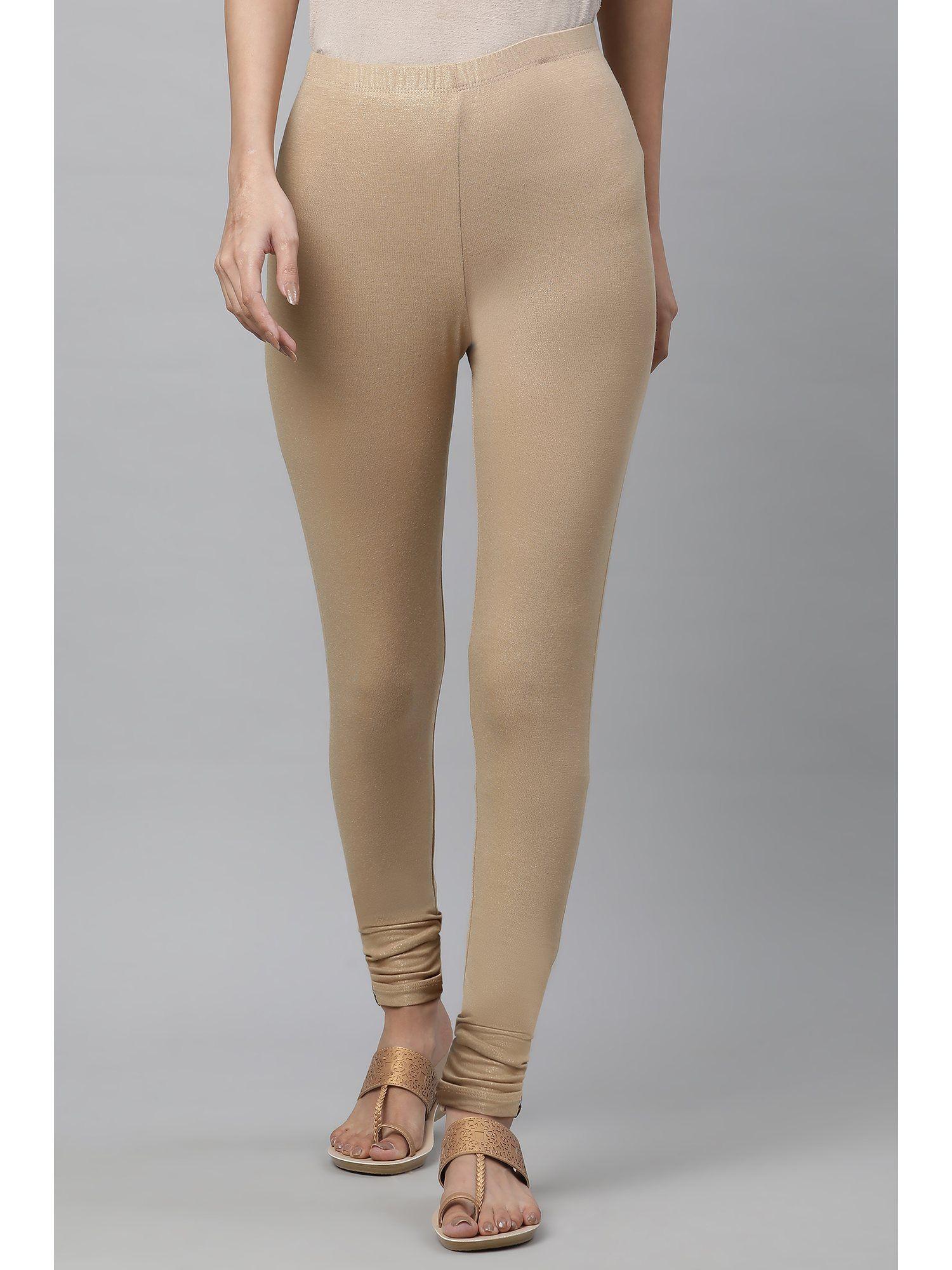 gold shimmer skin fit tights