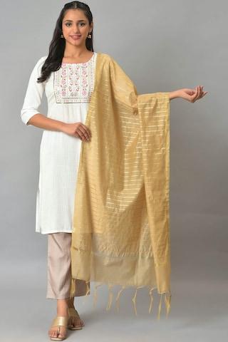 gold solid viscose dupatta