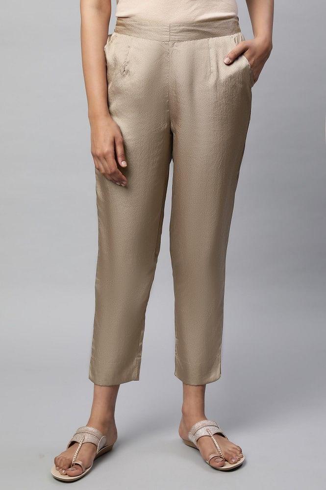 gold straight fit trouser pants