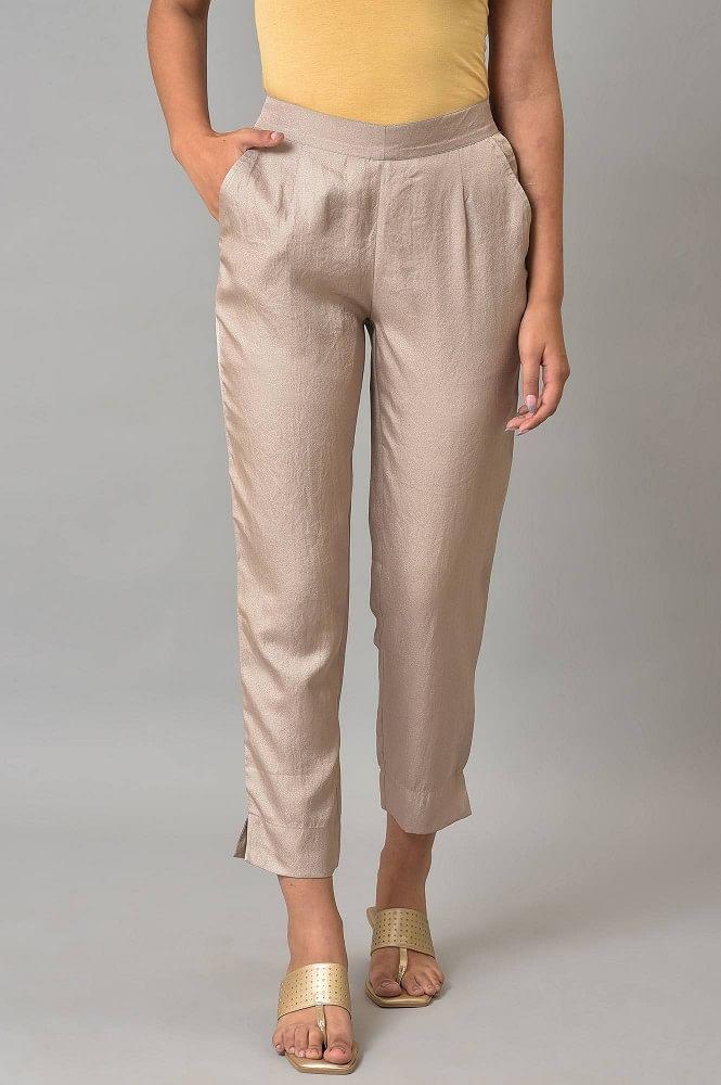 gold straight fit trouser pants