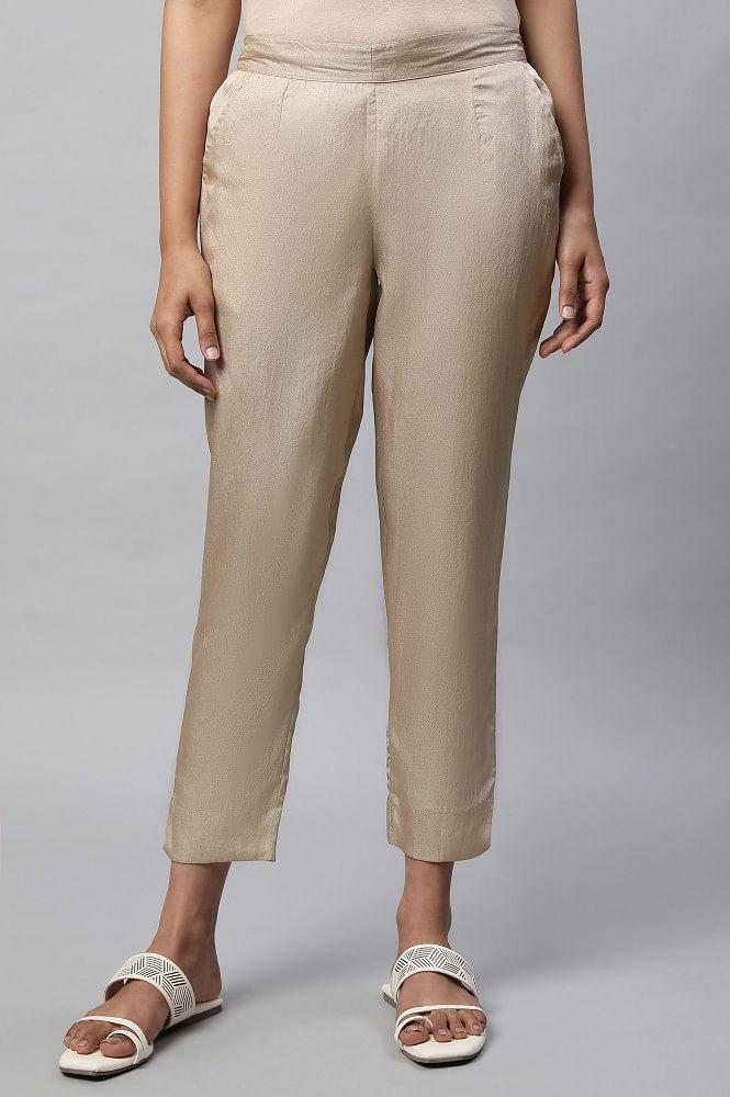 gold straight fit trouser pants
