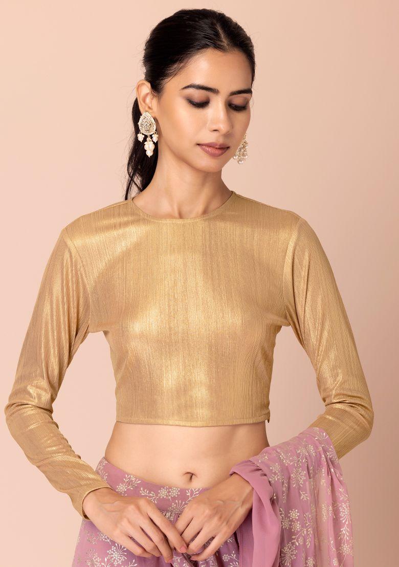 gold textured lycra blouse
