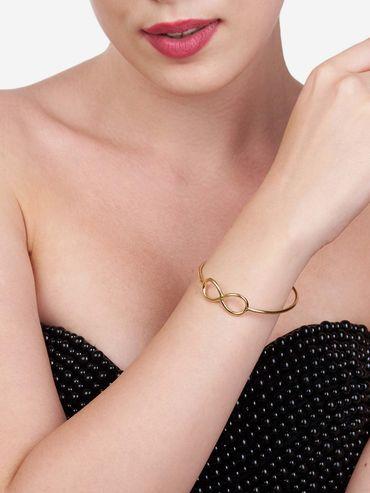 gold tone contemporary infinity design kada bracelet-zpfk13743