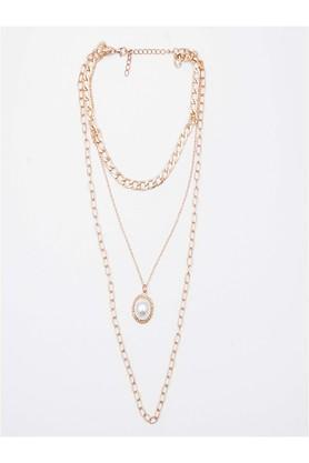gold tone multi layered pearls fashion necklaces