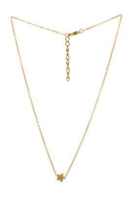 gold-toned chain with minimalist flower pendant