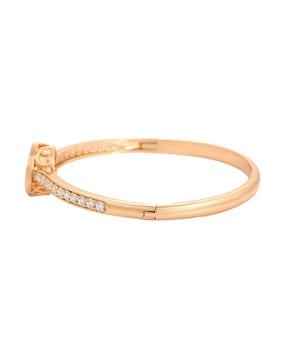 gold-toned stone studded slip-on bangles