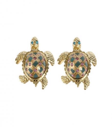 gold turtle earrings