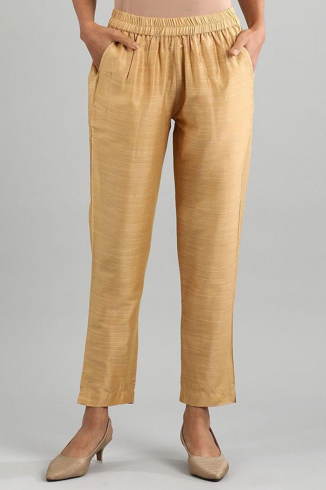 gold yarn-dyed trousers