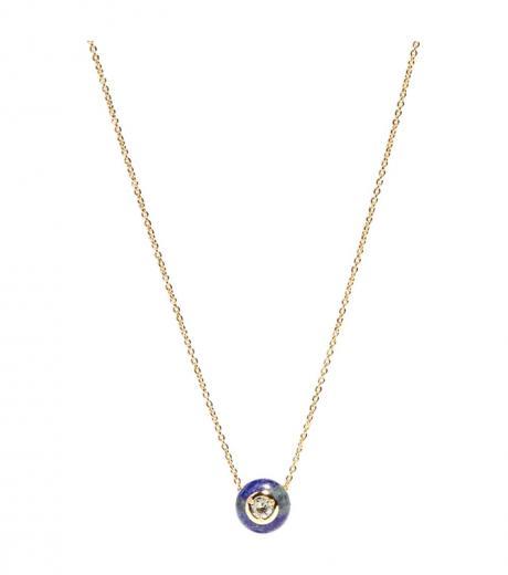 golden blue circle necklace