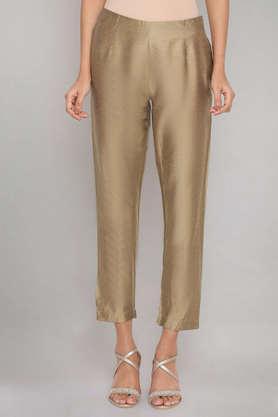 golden fitted pants - gold