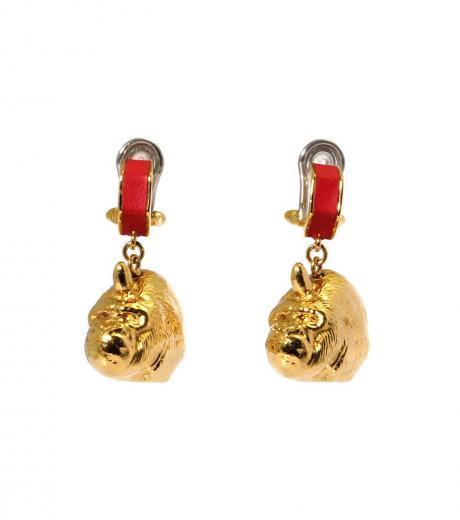 golden gorilla earrings