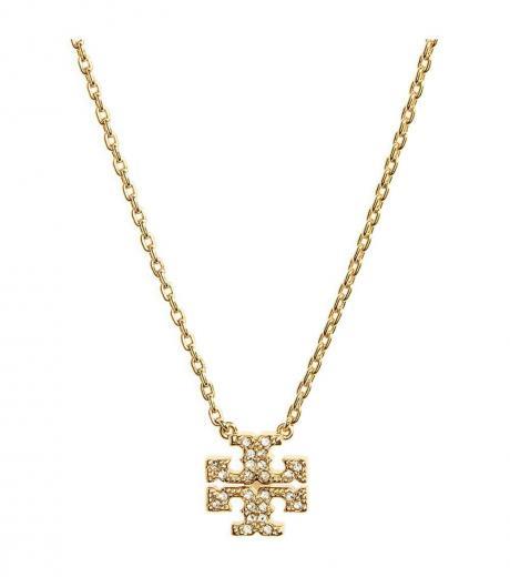 golden kira pave pendant necklace