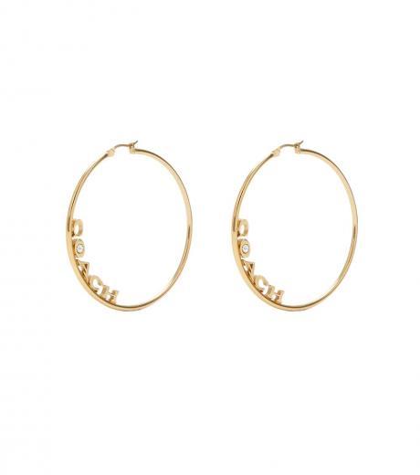 golden logo hoop earrings