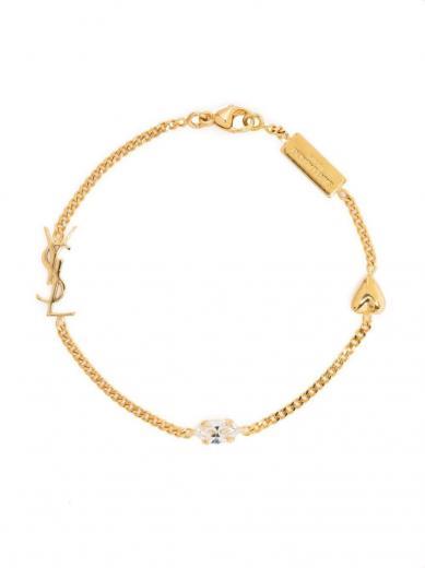 golden opyum heart charm bracelet