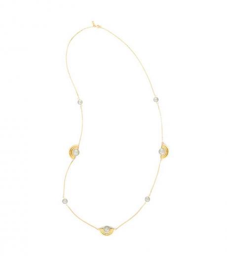 golden pearl spinning necklace