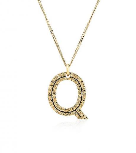 golden q letter charm necklace