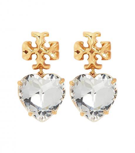 golden roxanne heart drop earrings