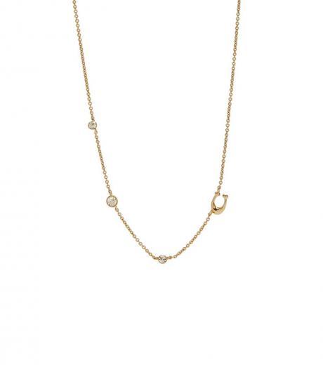 golden signature crystal necklace