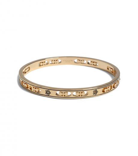 golden signature flower bangle bracelet