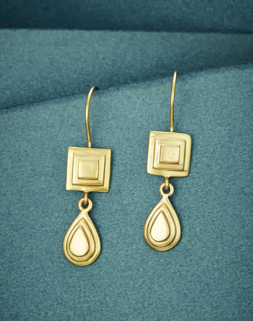 golden silver dangler earrings