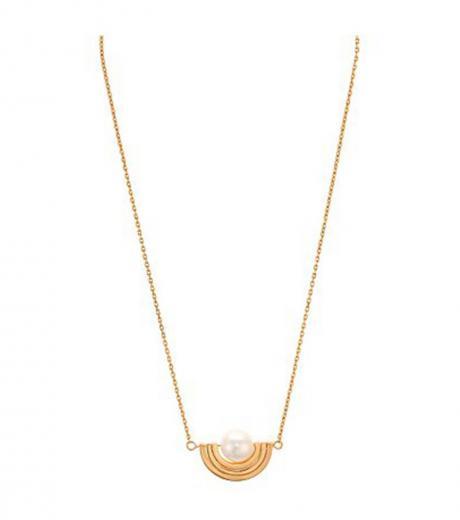 golden spinning pearl necklace