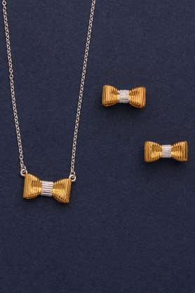 golden bow necklace set