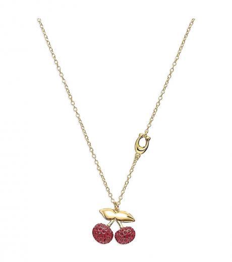 golden cherry pendant necklace