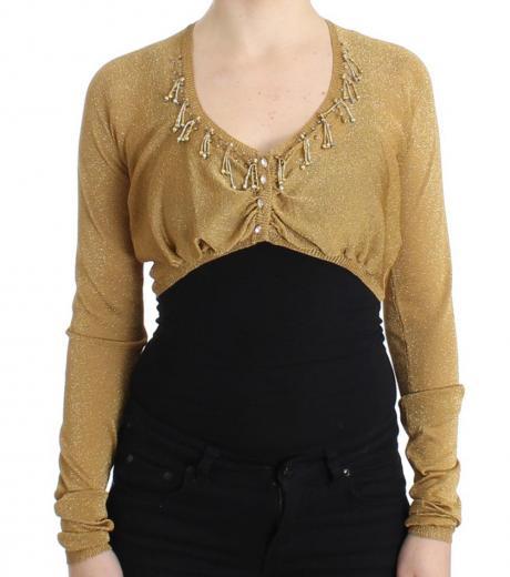 golden embellished shrug