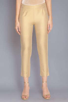 golden fitted pants - gold