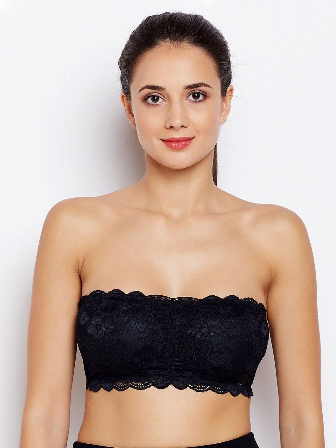 golden girl black lace non-wired lightly padded bandeau bra 1209201878